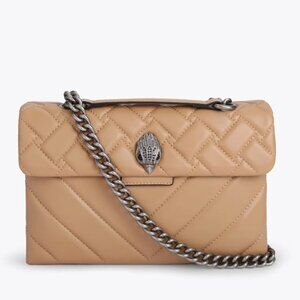 Kurt Geiger Leather Kensington Camel Quilted Shoulder Bag